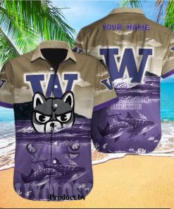 Washington Huskies NCAA For Fans All Over Printed Hawaiian Button Shirt