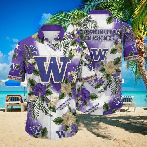 Washington Huskies NCAA Hawaiian Shirt Sun Showerstime Aloha Shirt