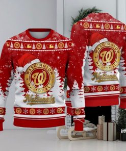 Washington Nationals Logo Wearing Santa Hat Christmas Gift Ugly Christmas Sweater Christmas Gift Ideas