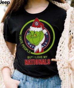 Washington Nationals MLB Christmas Grinch I Hate People But I Love My Favorite Baseball Team T Shirt