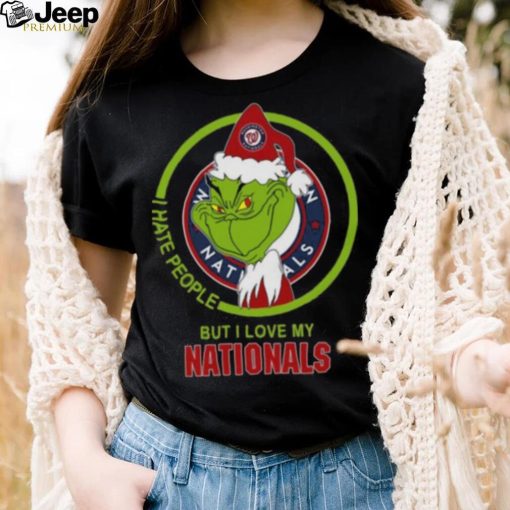 Washington Nationals MLB Christmas Grinch I Hate People But I Love My Favorite Baseball Team T Shirt