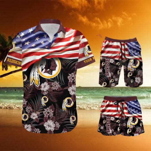 Washington Redskinds Personalized NFL Hawaiian Shirt & Shorts For Fans Gift Men And Women Holiday Summer