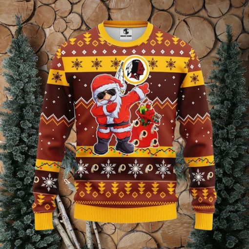 Washington Redskins Dabbing Santa Claus Xmas Ugly Christmas Sweater Best Christmas Gift Ideas