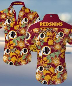 Washington Redskins Flower Red Shirt Hawaiian Summer Beach Shirt Full Print