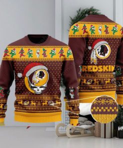 Washington Redskins Grateful Dead Santa Hat Ugly Christmas Sweater