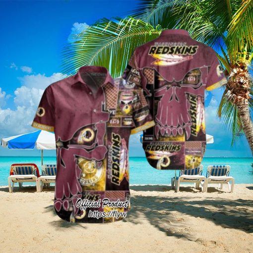 Washington Redskins NFL Skull Printed 3D New Trend Summer For Fans Hot Trend 2023 Hawaiian Shirt