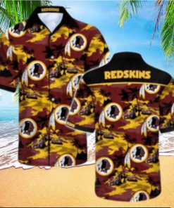 Washington Redskins Nfl Hawaiian Shirt   Short  T Shirt Hawaiian Pattern Print For Sports Fans