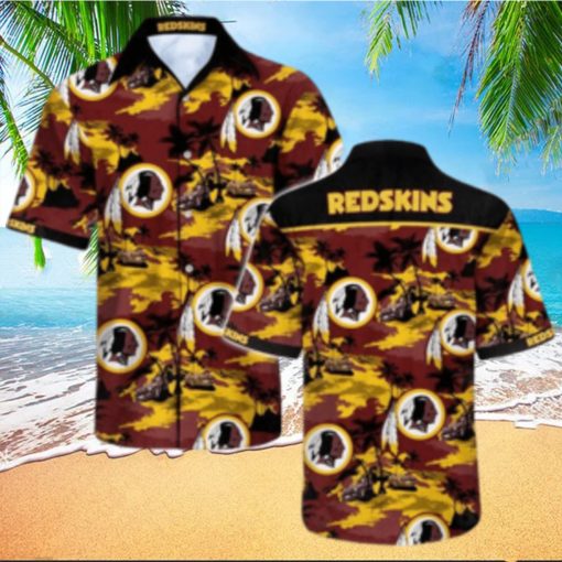 Washington Redskins Nfl Hawaiian Shirt   Short  T Shirt Hawaiian Pattern Print For Sports Fans