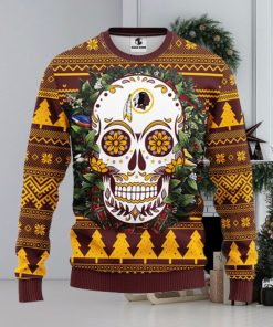 Washington Redskins Skull Flower Ugly Christmas Ugly Sweater