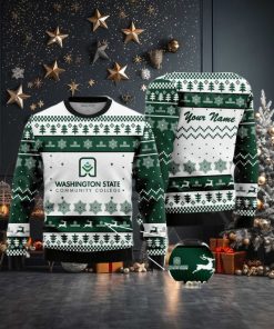 Washington State Community College Custom Ugly Christmas Sweater