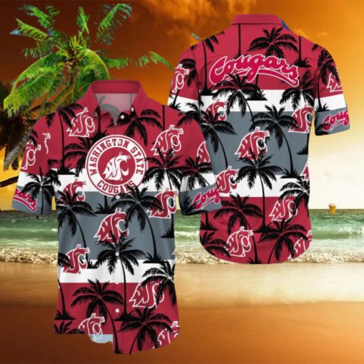 Washington State Cougars Tropical Palm Tree Trending Summer Aloha Hawaiian Shirt