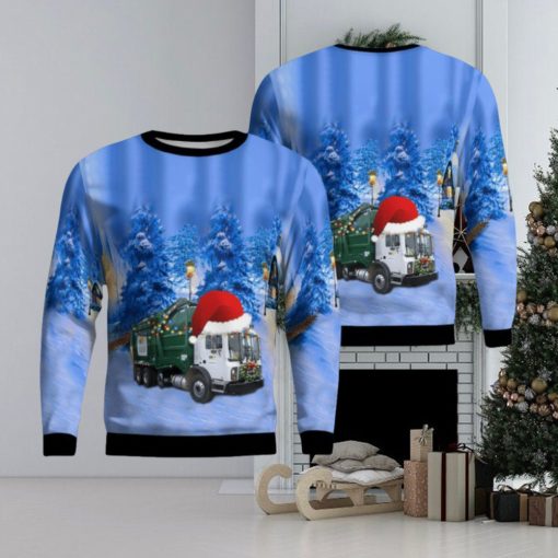 Waste Management Mack Front Ugly Christmas Sweater