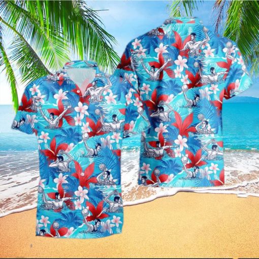 Water Polo Tropical Flower Hawaiian Shirt