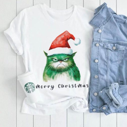 Watercolor Christmas Grumpy Cat Clipart Shirt