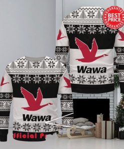 Wawa White Black Design Logo Snowflake Ugly Christmas Sweater