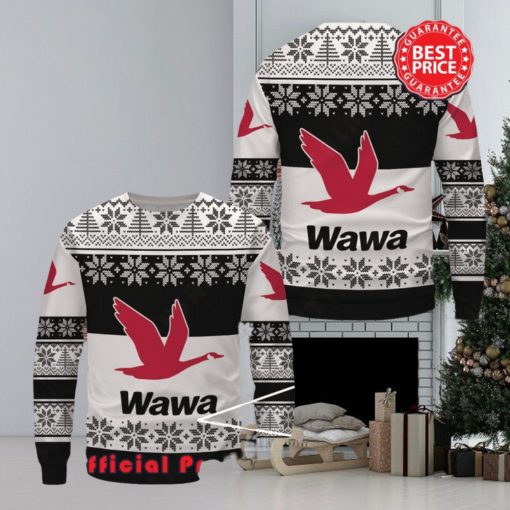 Wawa White Black Design Logo Snowflake Ugly Christmas Sweater