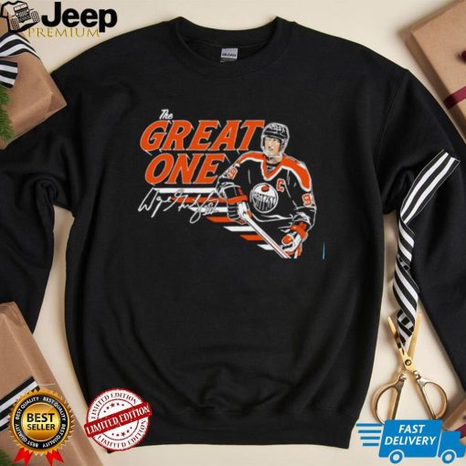 Wayne Gretzky Edmonton Oilers the Great One signature Legend shirt