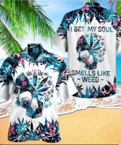 Weed Skull Smell Like Weed All Over Printed Hawaiian Shirt