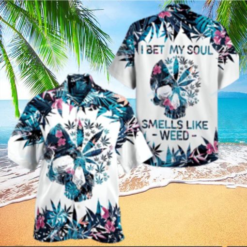 Weed Skull Smell Like Weed All Over Printed Hawaiian Shirt