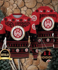 Wehen Wiesbaden Ugly Christmas Sweater Logo Custom Name Gift Fans