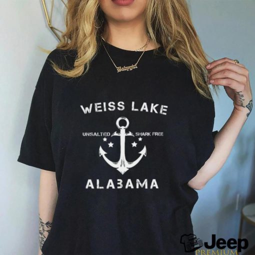 Weiss Lake Alabama Unsalted Shark free anchor logo shirt