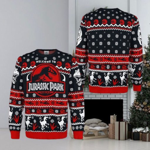 Welcome To Jurassic Park Logo Snowflake Pattern Best For Holiday Ugly Christmas Sweater