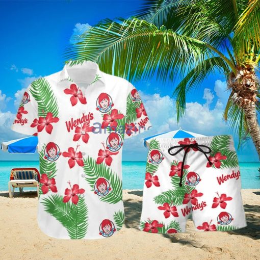 Wendy’s Hibiscus Flower Pattern Hawaiian Shirt And Short For Men And Women hawaiian shirt