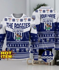 West Bromwich Albion FC Big Logo Custom Name 3D Ugly Christmas Sweater Christmas Gift For Big Fans