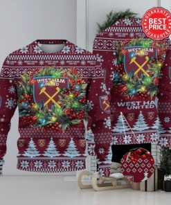 West Ham United FC Premier League Laurel Wreath Ugly Christmas Sweater