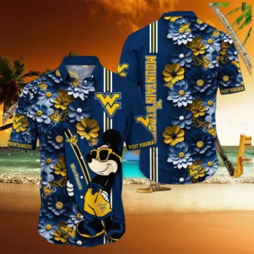 West Virginia Mountaineers Hawaiian Shirt Mickey Love Surfing Trending Summer Gift