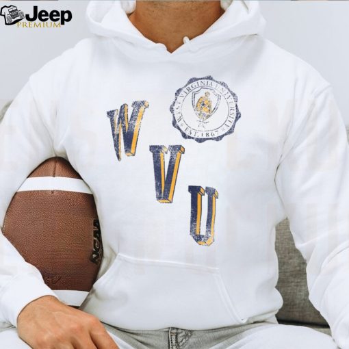 West Virginia Mountaineers Pressbox  Shoreline Sundown Pullover Sweatshirt   White