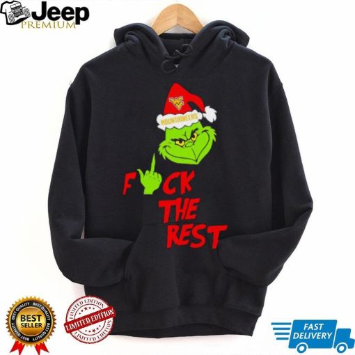 West Virginia Mountaineers Santa Grinch fuck the rest shirt