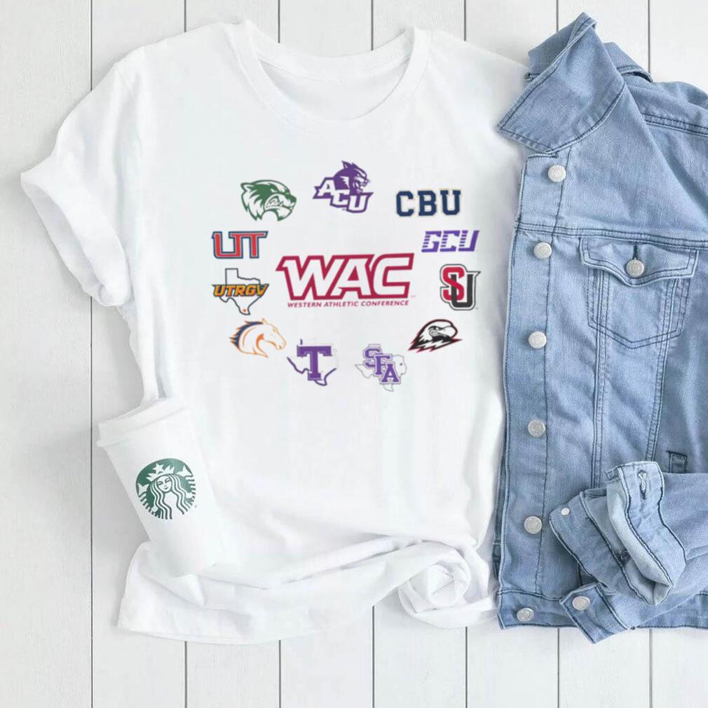 Western Athletic Conference WAC Conference White 11 Teams Logo 2023 shirt