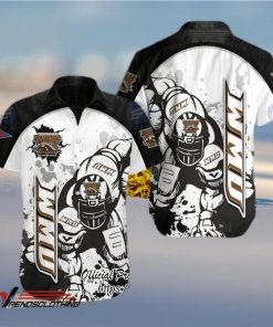 Western Michigan Broncos NCAA Player Paint Flakes Black Grey Hawaiian Shirt