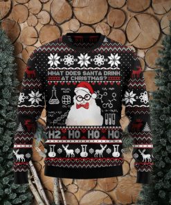 What Does Santa Drink At Christmas Cute Cat Ugly Christmas Sweater