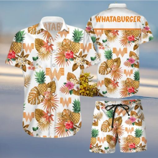 Whataburger Tropical Flower Aloha Hawaiian Shirt