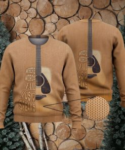 When Words Fail Music Speaks Guitar Trending Shirts 3D Ugly Sweater Christmas Gift Sweater