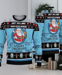 When Youre Drinking Angry Orchard With Santa Claus Ugly Sweater 3D