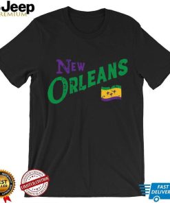 Where I'm From Adult New Orleans Black Script Flag T Shirt