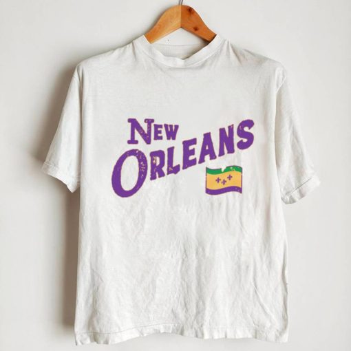 Where I'm From Adult New Orleans Script Flag T Shirt