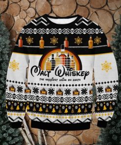 Whisky The Happiest Drink On Earth Ugly Sweater Style Gift For Men And Women