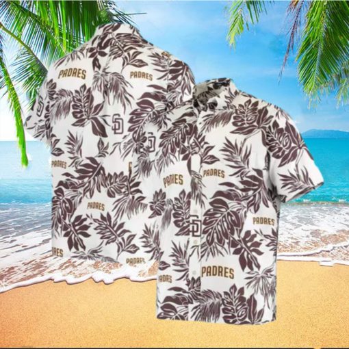 White Aloha San Diego Padres Hawaiian Shirt Tropical Flower Pattern All Over Print HawaiianShirts