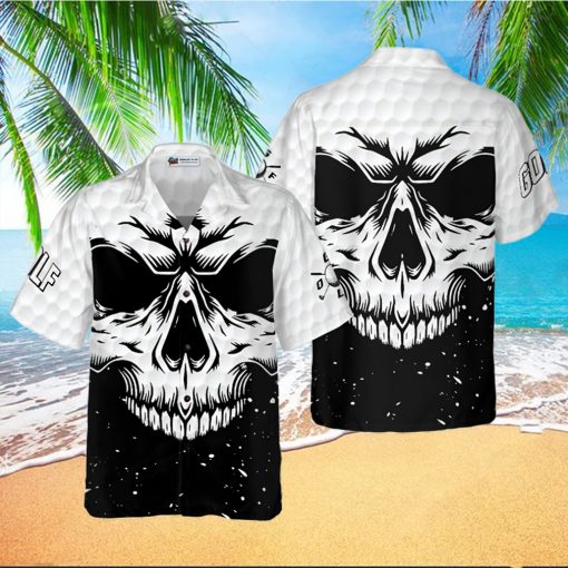 White Skull Golf Hawaiian Shirt