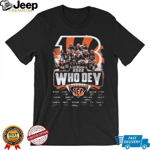 Who Dey Cincinnati Bengals 2022 Signatures T Shirt