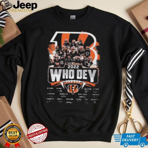 Who Dey Cincinnati Bengals 2022 Signatures T Shirt