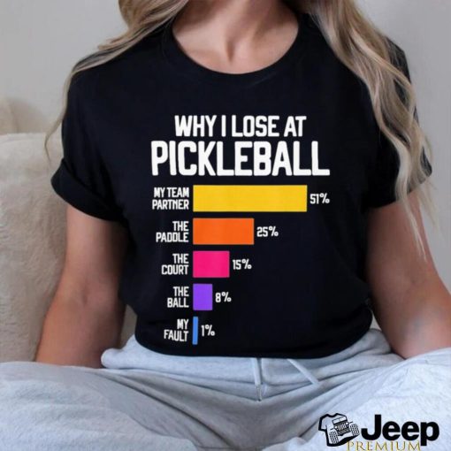 Why I Lose at Pickleball Humor Funny Pickleballers shirt