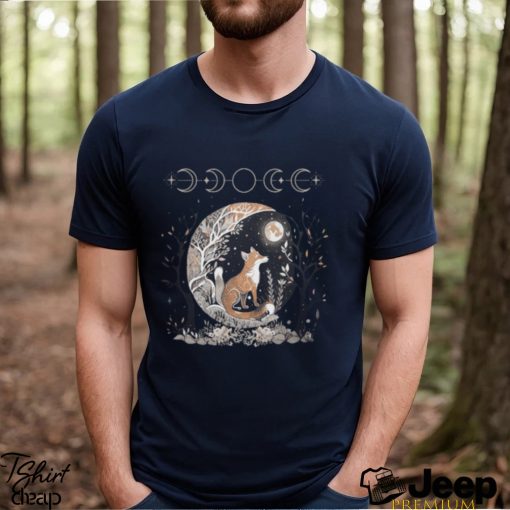 Wild Fox Starring At Moon Shirt