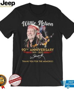 Willie Nelson 90th Anniversary 1933 – 2023 Thank You For The Memories Shirt