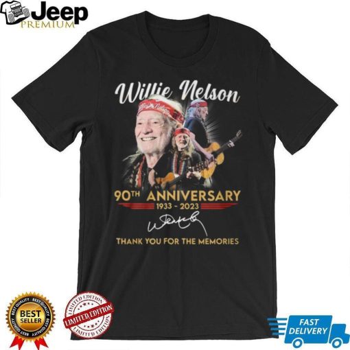 Willie Nelson 90th Anniversary 1933 – 2023 Thank You For The Memories Shirt