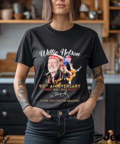 Willie Nelson 90th anniversary 1933 2023 thank you for the memories signature t shirt